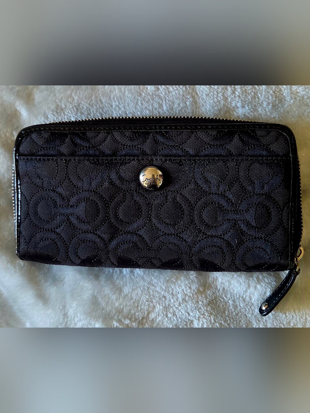 Coach Black Signature Jacquard Wallet